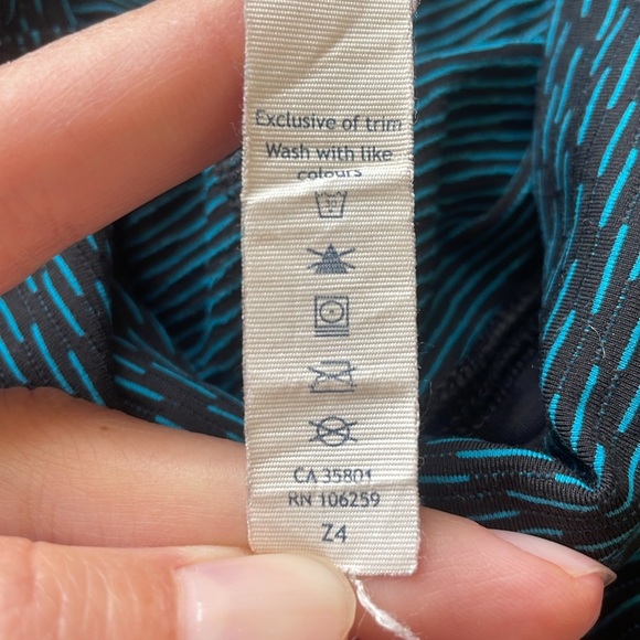 Lululemon Run It Out Tight W’s 4 Black Blue Tiny Geo Print Leggings Activewear - Picture 4 of 12